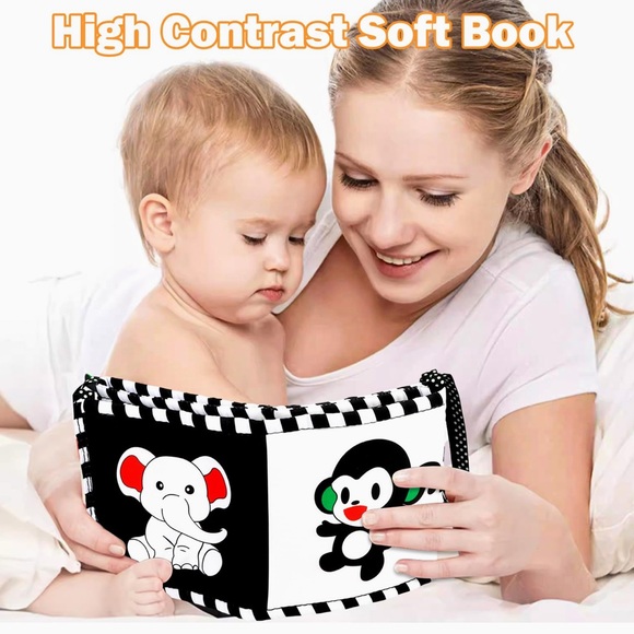 Cute Soft black and white baby toy and book - Picture 6 of 10